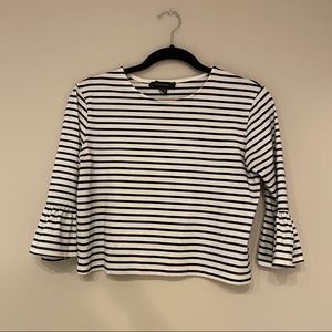Atmosphere Black and White Striped Crop Top